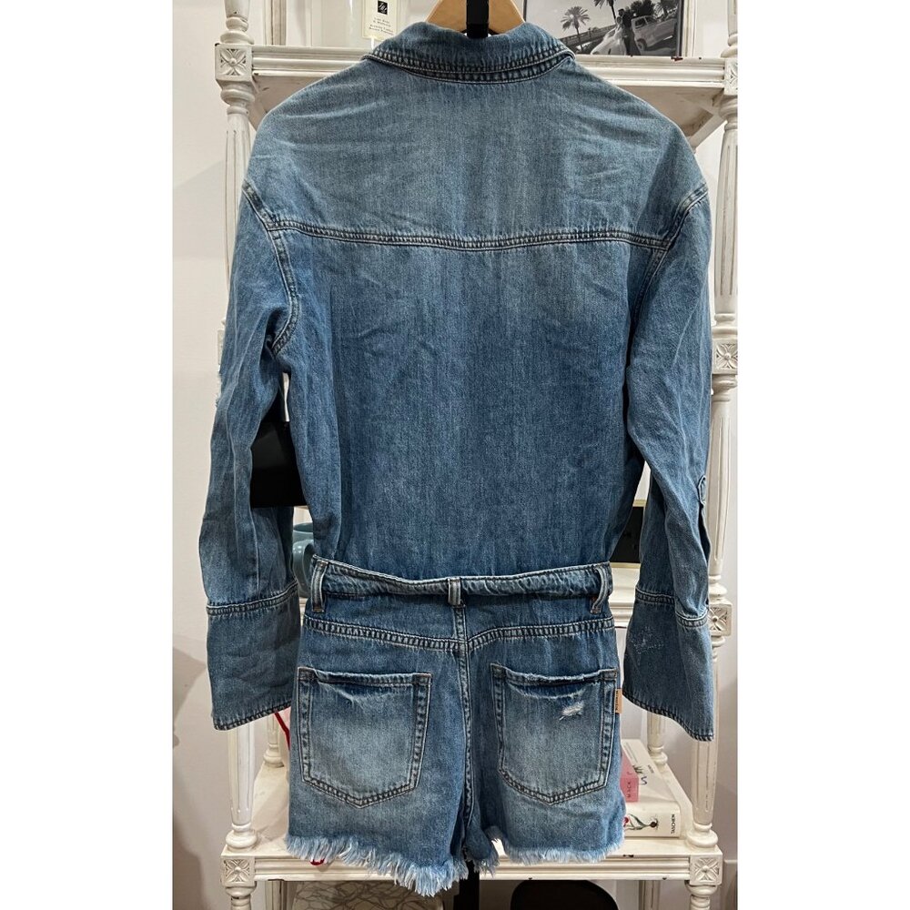 Retrofete $398 Annie Blue Denim Romper Size XS - Picture 6 of 6